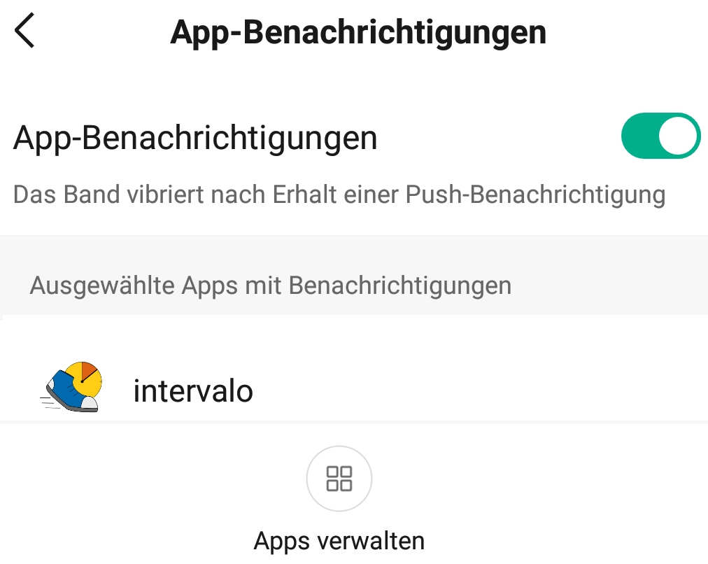 App Benachrichtigungen für Intervalo aktivieren